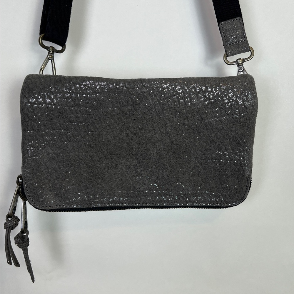 Kipling Crossbody Bag Leather Metallic Gray - Picture 7 of 16